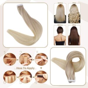 LIGHT TONES - INVISIBLE TAPE-IN DOUBLE DRAWN VIRGIN REMY MIX / 20 PIECES